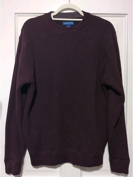 Jantzen Other - VTG Jantzen Sweater Crew Neck Interlock Thermal Burgundy Men's L(1397)B